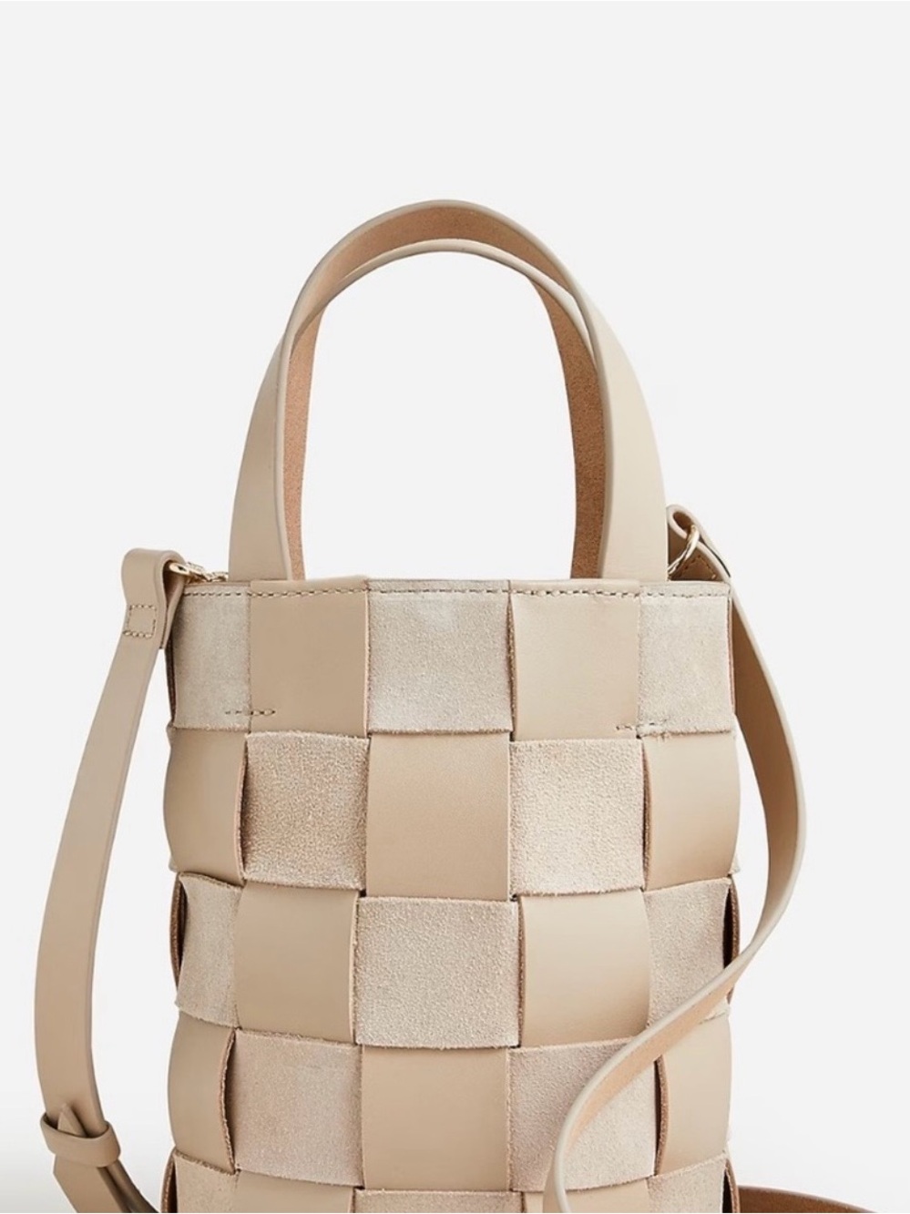 J. Crew Woven Panel Crossbody Bag - Beige